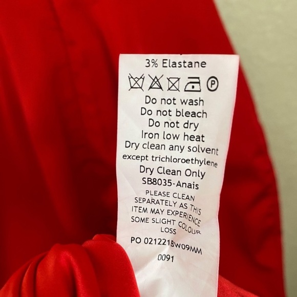 House of CB Anais Satin Corset Dress Red scarlet Size S midi NWOT - Picture 12 of 13